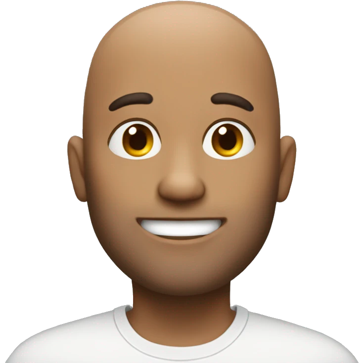 tech guy without hair white skin no wrinkle emoji