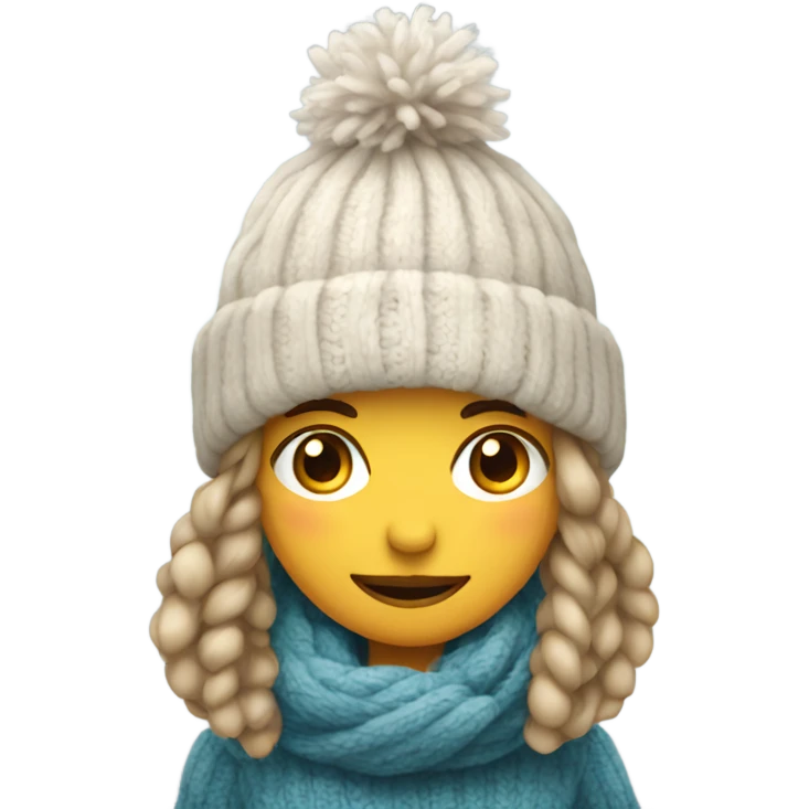 cold girl with wool hat  emoji