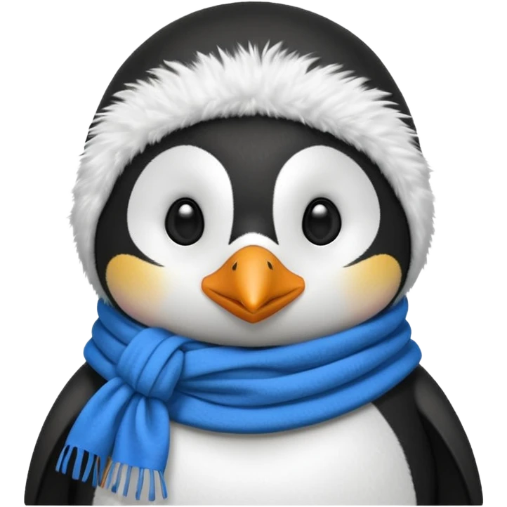 penguin with blue scarf and balaclava  emoji
