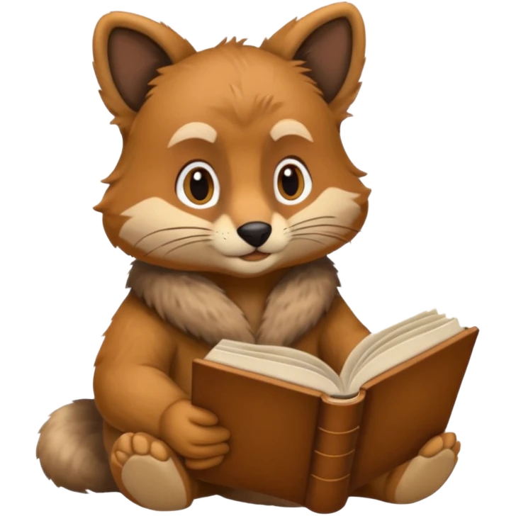 animal reading books emoji