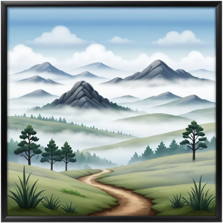 foggy moor environment with foggy mist sky in background emoji