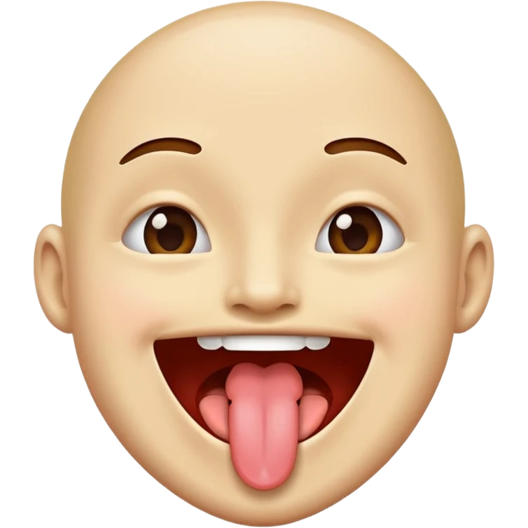 Sticking out tongue like “haha” emoji