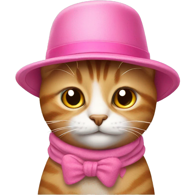 Cat wearing pink hat emoji