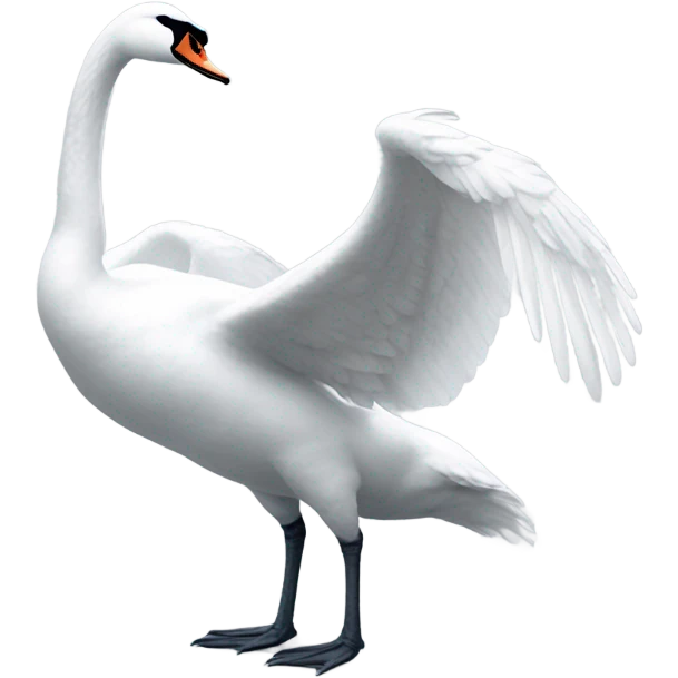 Realistic swan - standing emoji