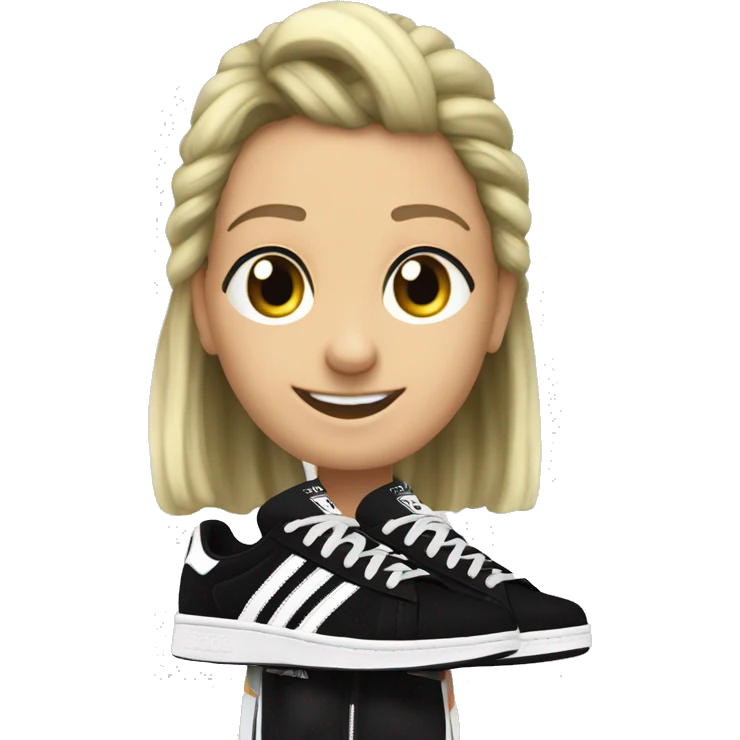 Generate me a pair of black adidas campus 00s emoji