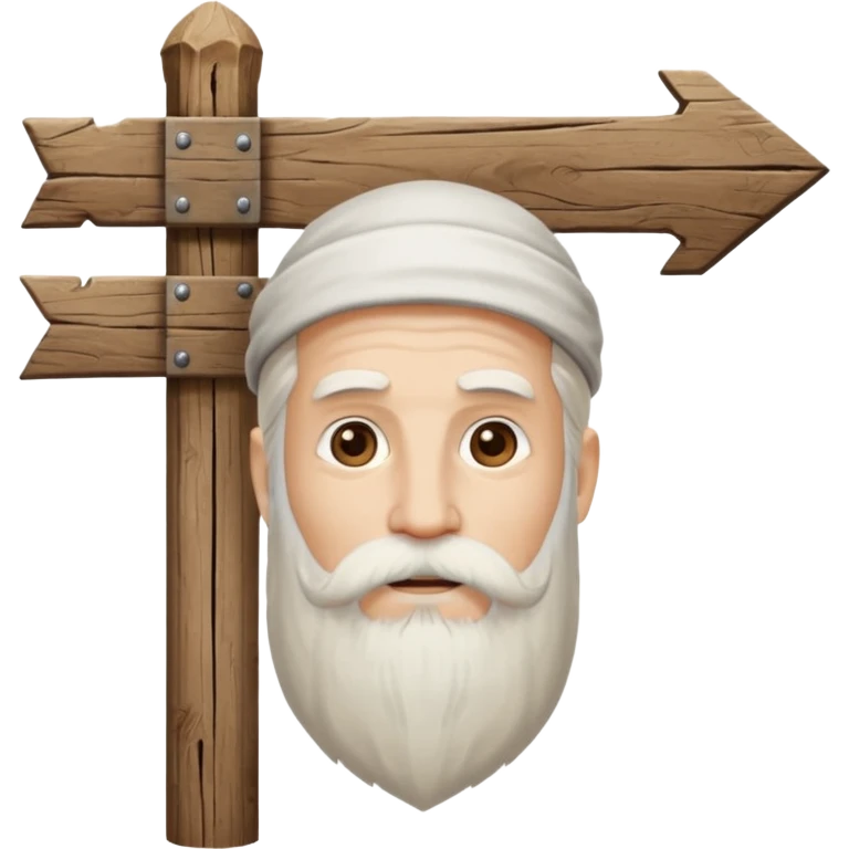 god in front of a signpost emoji