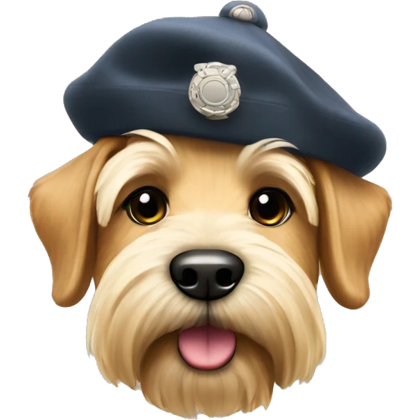 Wheaten terrier in a beret emoji