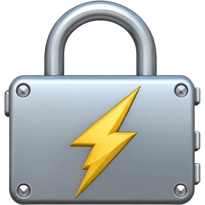 padlock emoji with a lightning bolt overlaid  emoji