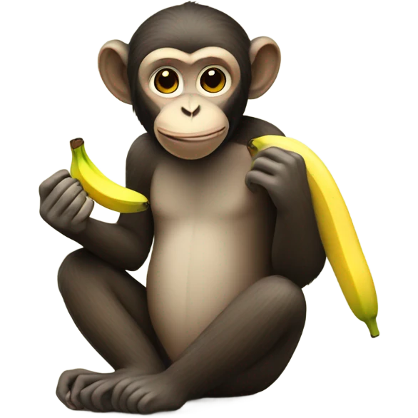Monkey eating banana emoji