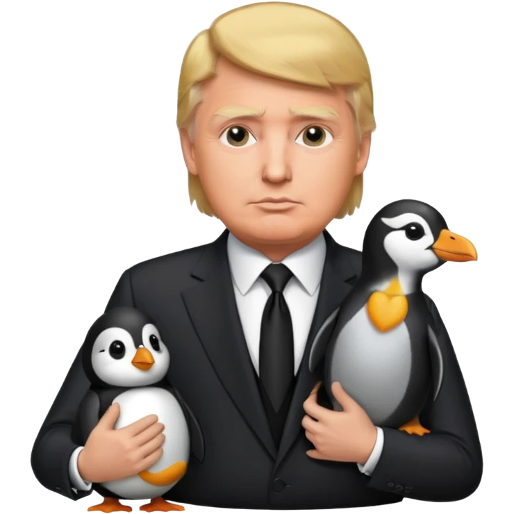 trump 抱企鹅 emoji