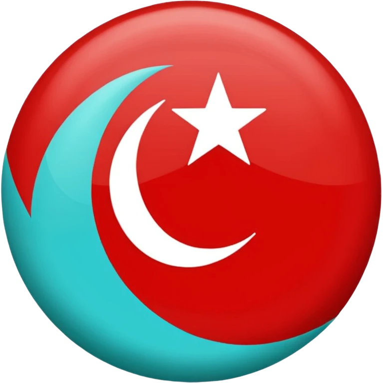 Turkuaz renginde türk bayrağı yapar mısın. Bayrak. I want to flag. 🇹🇷 Like this but turquoise  emoji