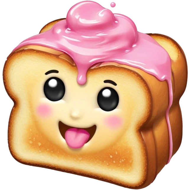 pink french toast with maple syrup emoji