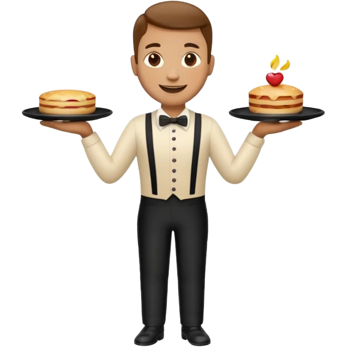 emoji camarero, cuerpo completo sin nada en la mano emoji
