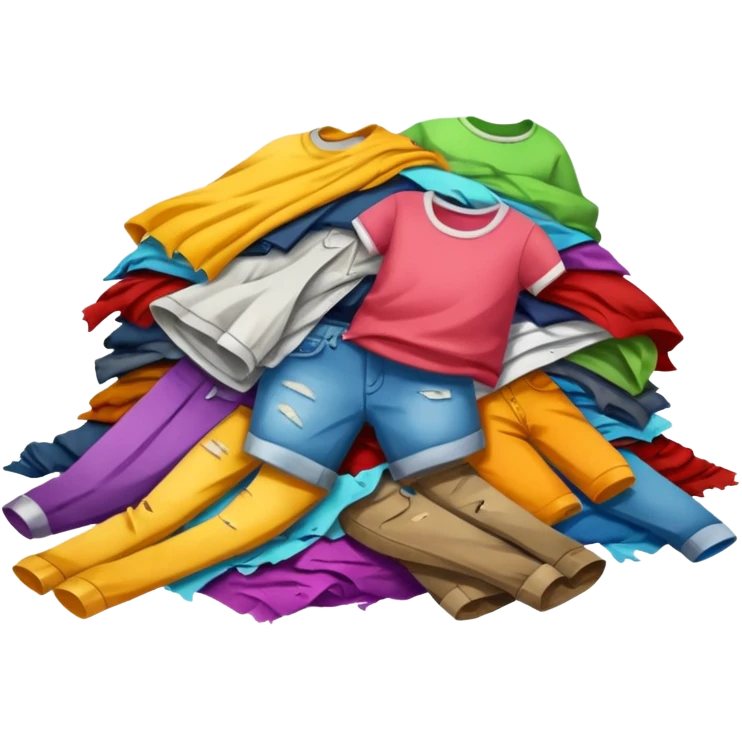 bad dirty, ripped clothes on the floor emoji