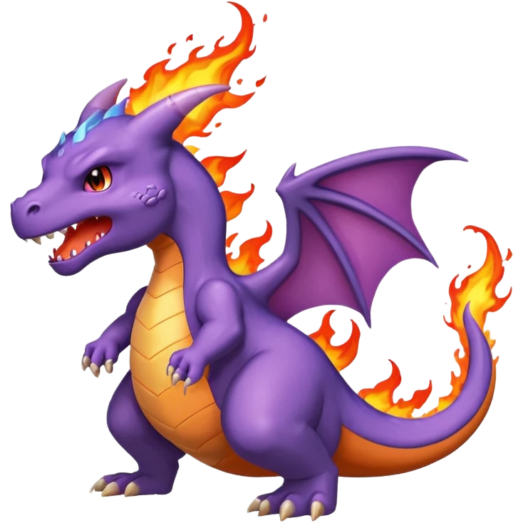 purple charizard breath fire emoji