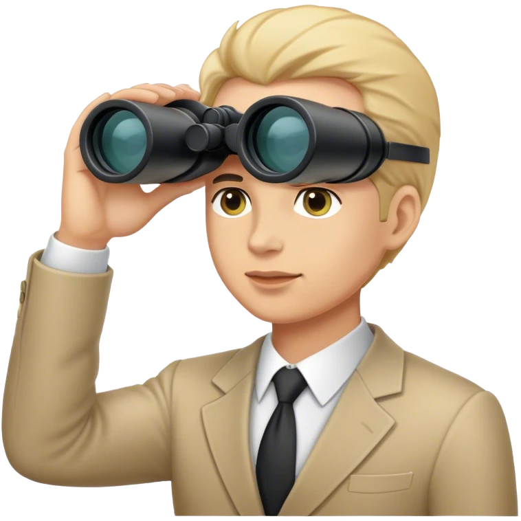 CEO looking through binoculars emoji