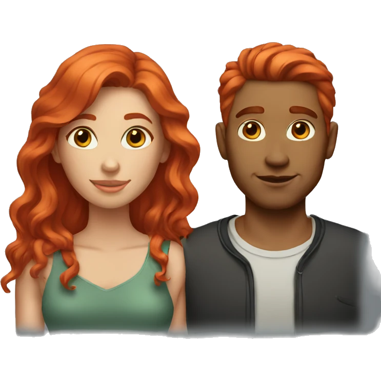 couple red hair emoji