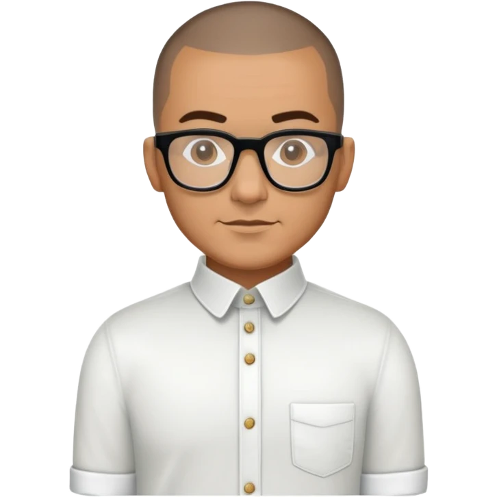 40 year old Buzz cut Latino with glasses and French cuff shirt emoji