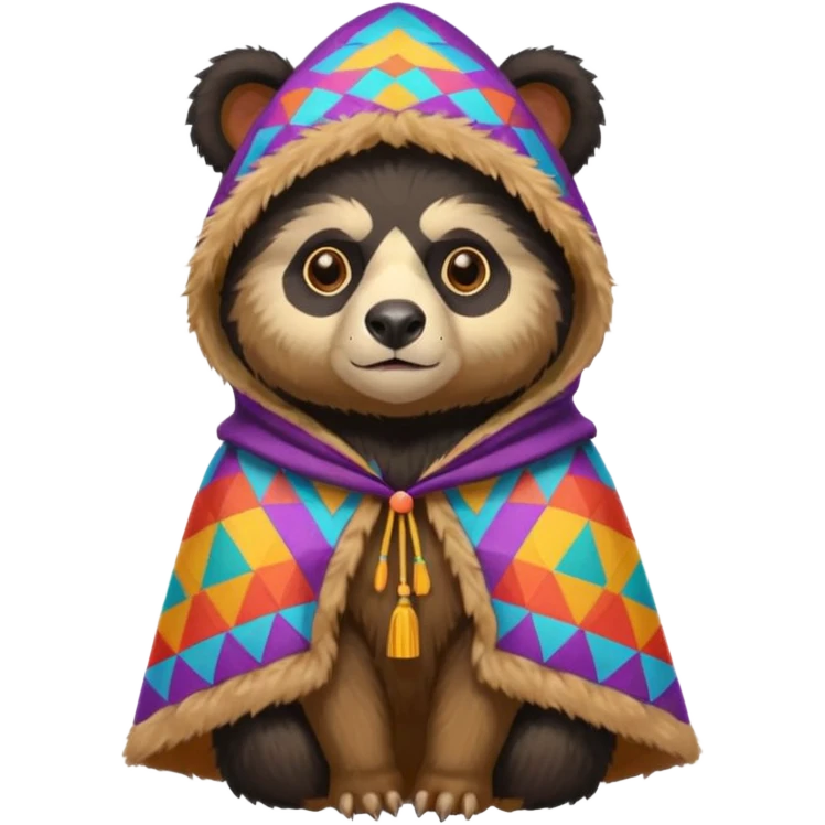 Spectacled bear with a chullo and poncho emoji