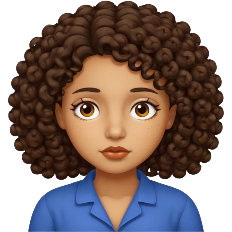 Sleepy Cuban girl with curly hair emoji