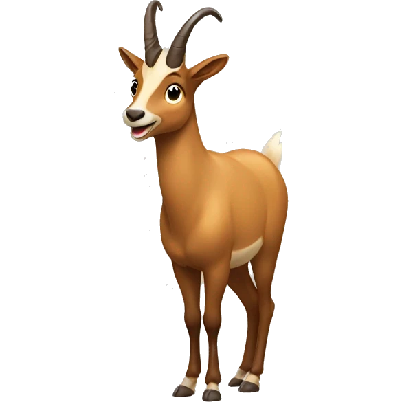 happy smiling brown chamois left hoof pointing up emoji