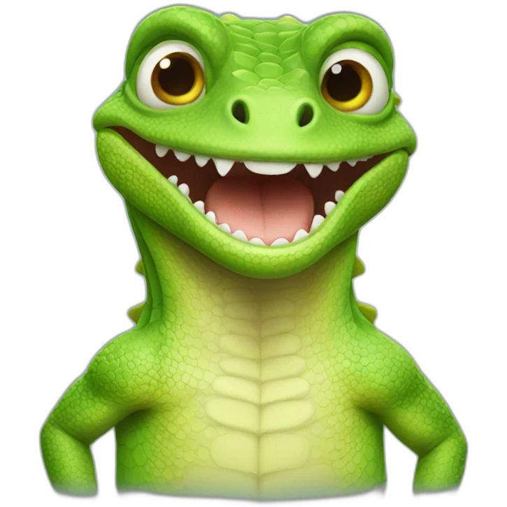Smiling lizard emoji