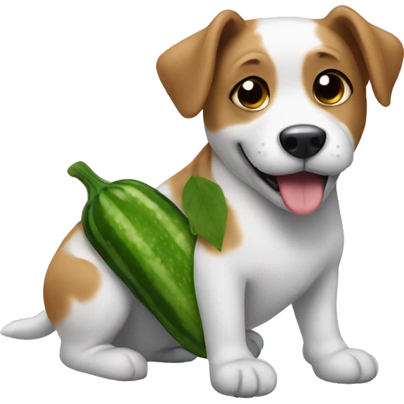 Dog with a cucumber  emoji