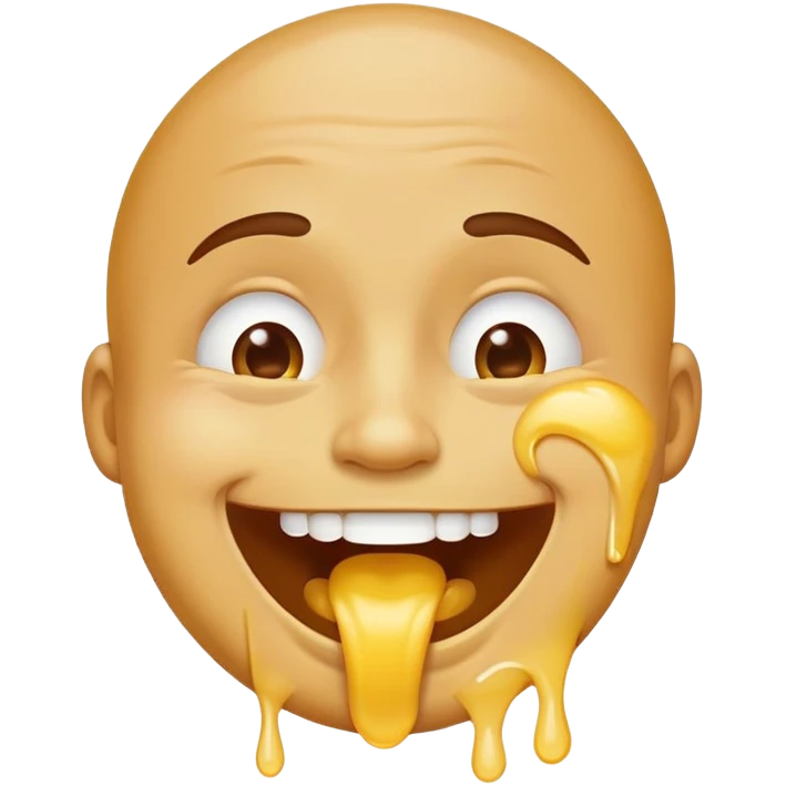 Man drooling and eating an emoji emoji