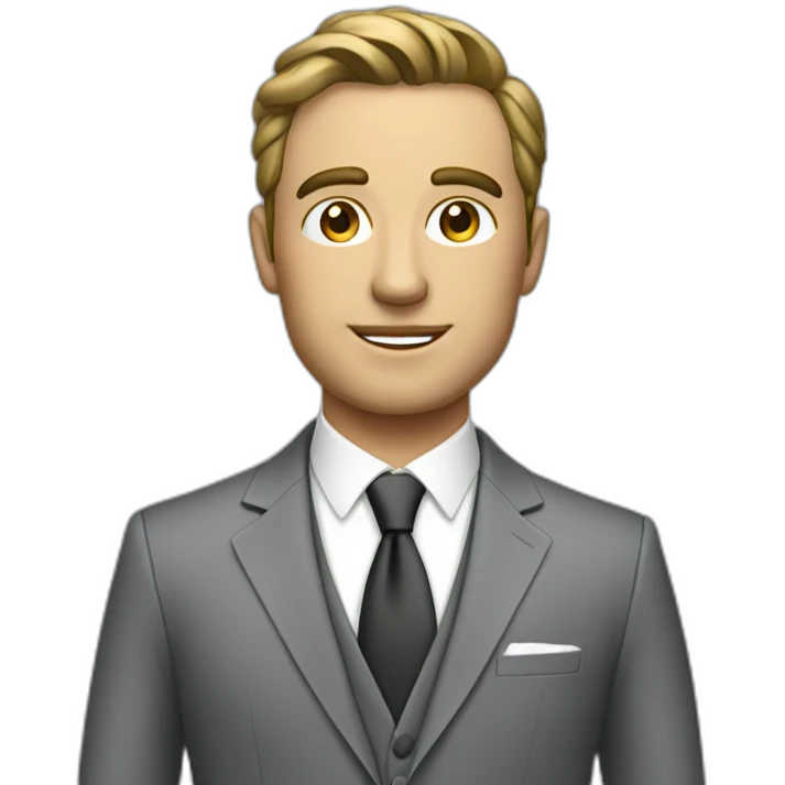 Posh-man-with-gray-suit-and-money emoji