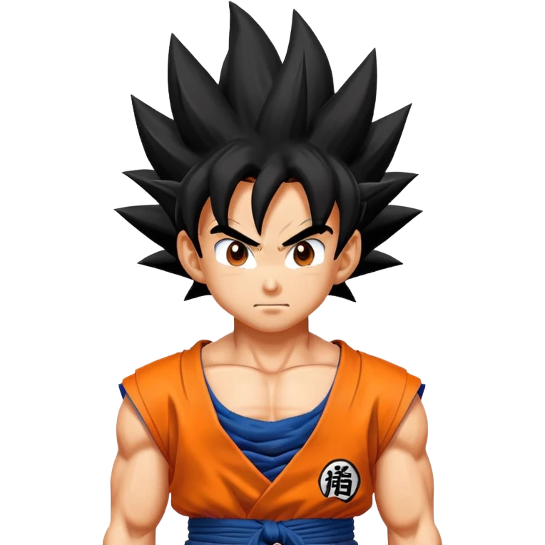 Goku from Dragon Ball Z, spiky black hair, orange gi emoji