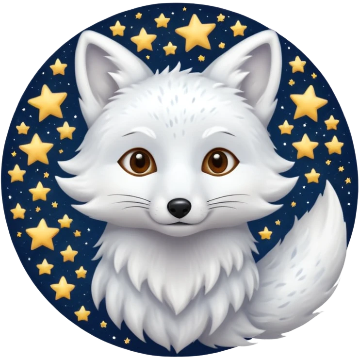 Whitw fox with stara emoji