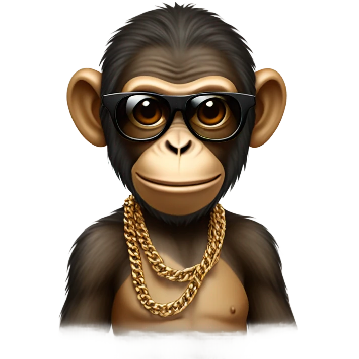 Monkey with chain wearing sunglasses smoking a cigar emoji