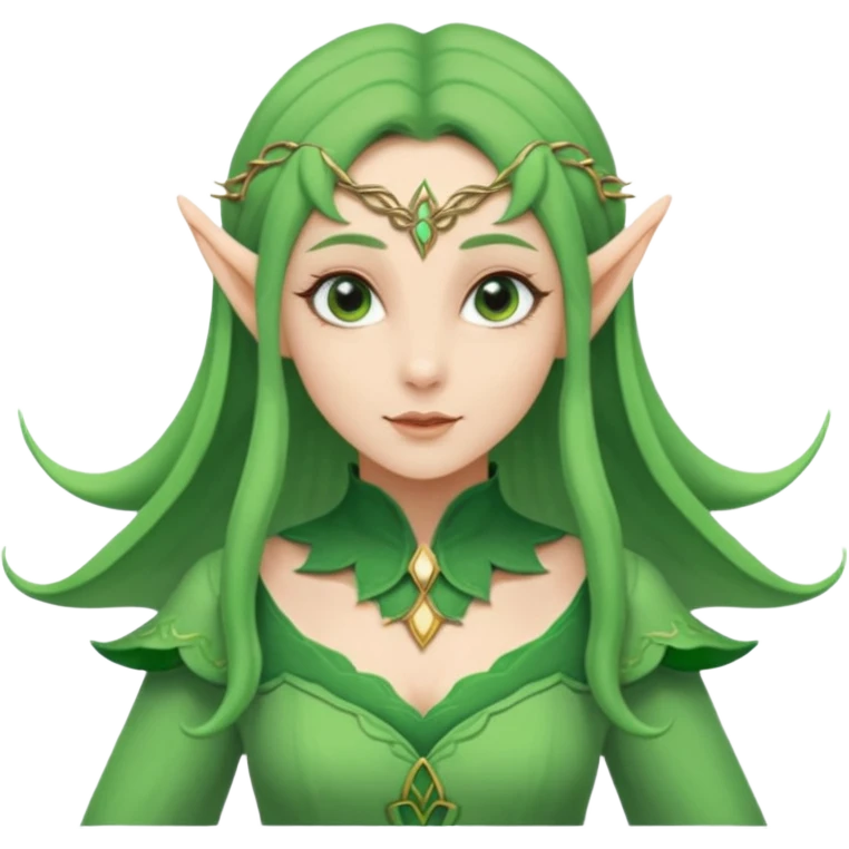 woman with elf ears wearing a green outfit emoji