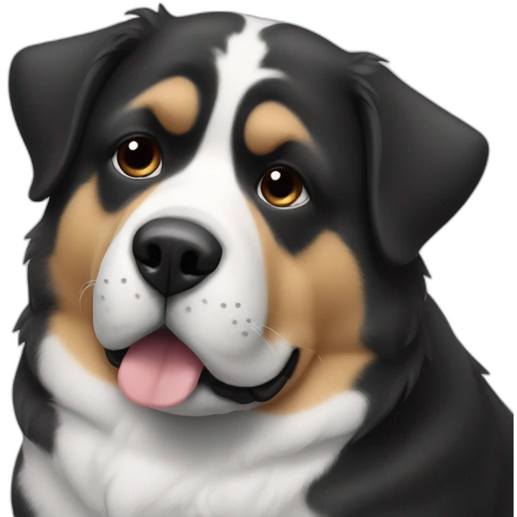 chonky dog black and white emoji