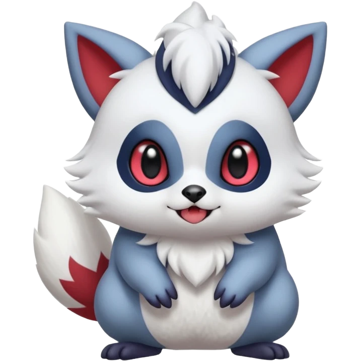 Cute furry flurry fuzzy adorable chubby Absol-Zorua-Furret-Zangoose-Chinchilla-fusion-animal-Fakémon-hybrid-creature  emoji
