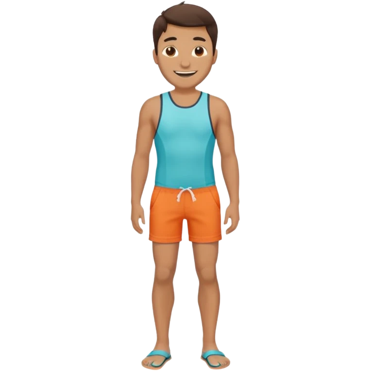 a man in Bermuda shorts as a swimsuit full body emoji