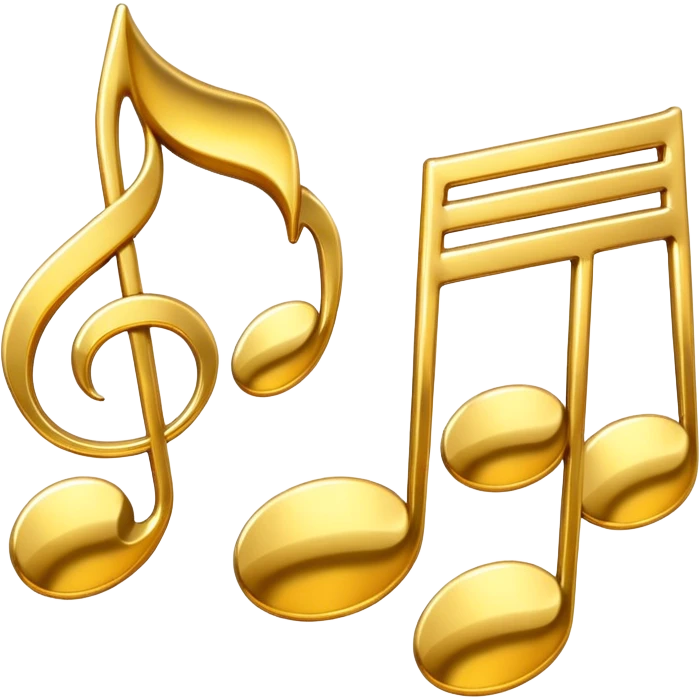 drei musiknoten in goldfarben emoji