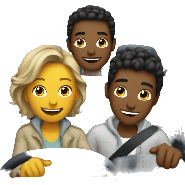friends enjoying car ride emoji