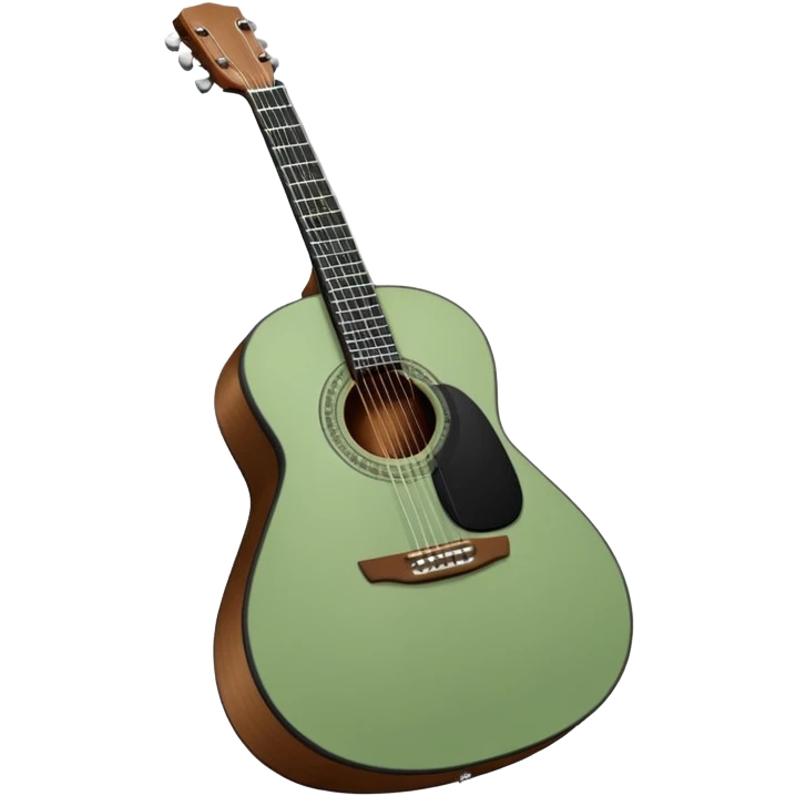sage green acoustic guitar with black detials emoji