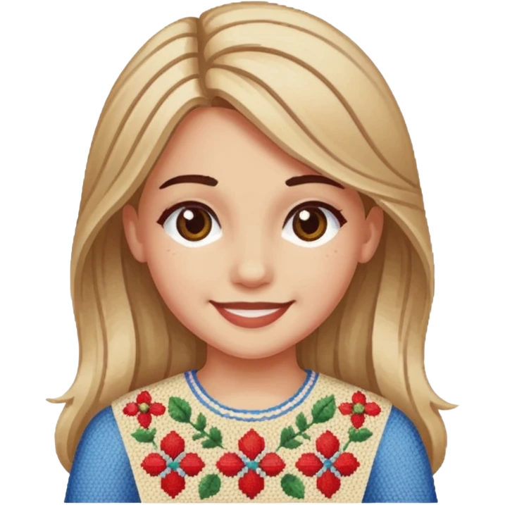 یه دختر در حال شماره دوزی emoji