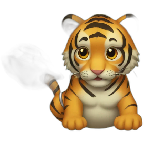 Tiger on a turtle emoji