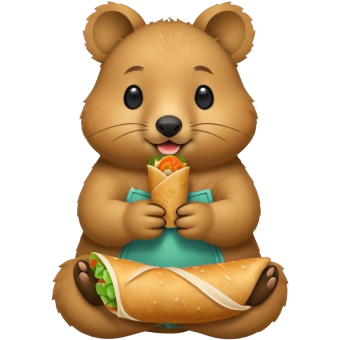 quokka eating spring roll emoji