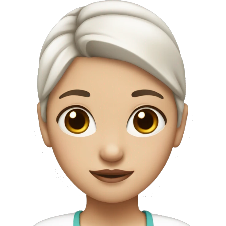 girl with white skin, a little fat and a brown bun emoji