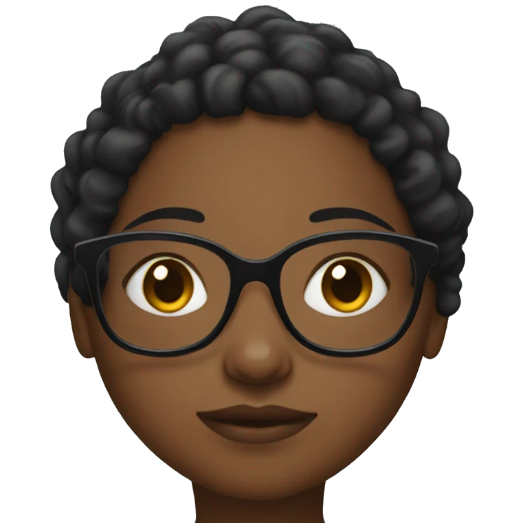 Black girl with glasses emoji