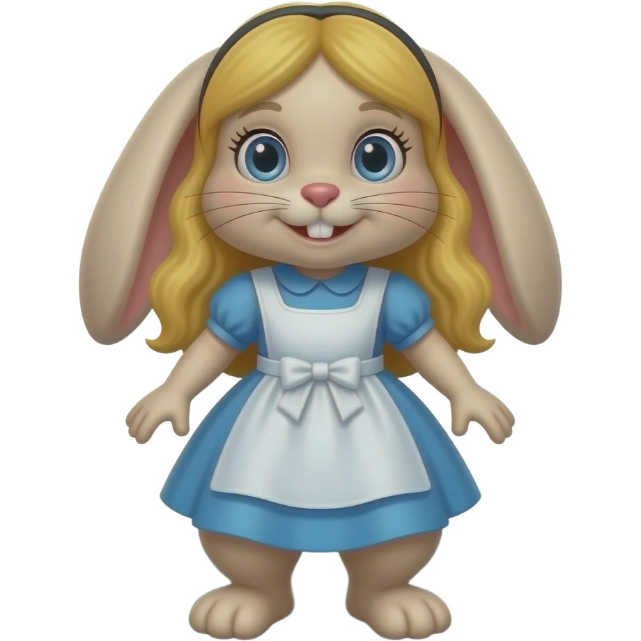 Rabbit from Alice in wonderland going down the rabbit hole emoji