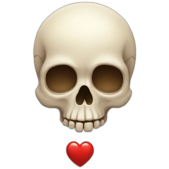 Skull with heart emoji
