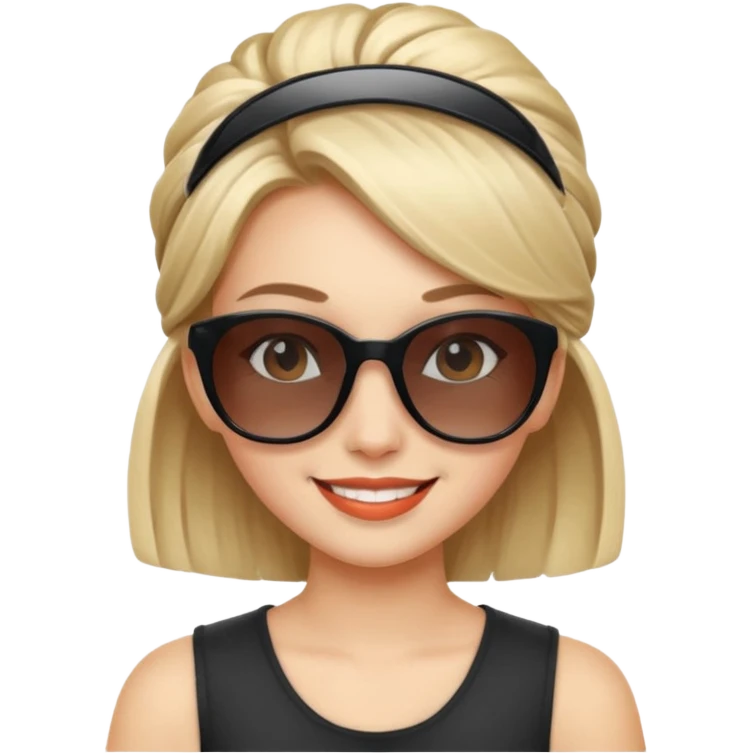 girl with hair style sunglasses on head  emoji