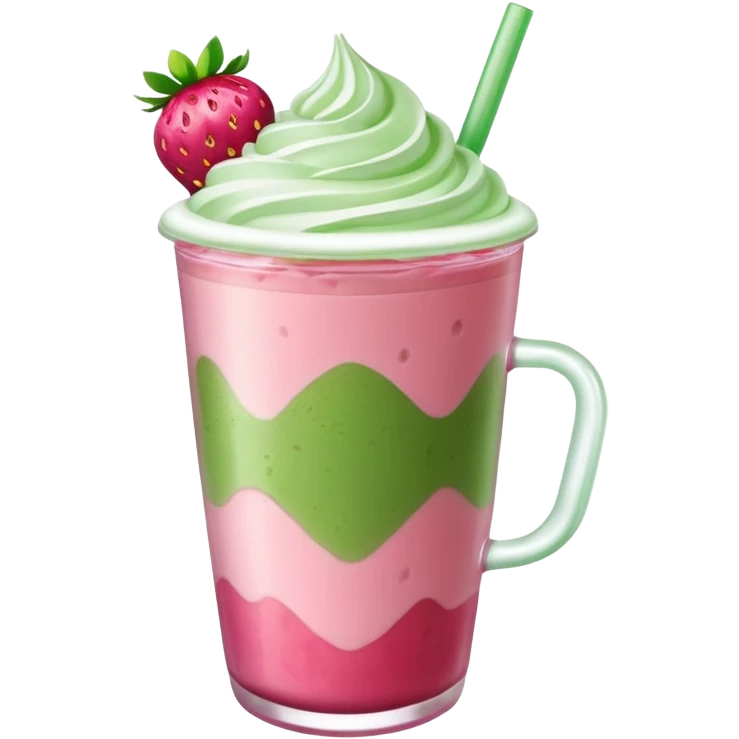iced strawberry matcha latte emoji