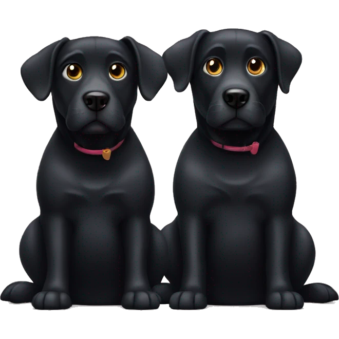 Two black dogs sitting emoji