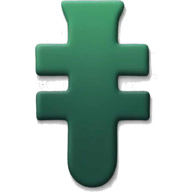 I want to create a symbol, its two M's one right way up and the other upside down on top of the other one, the color is a dark green pinstripe around the M's and the middle is grey emoji